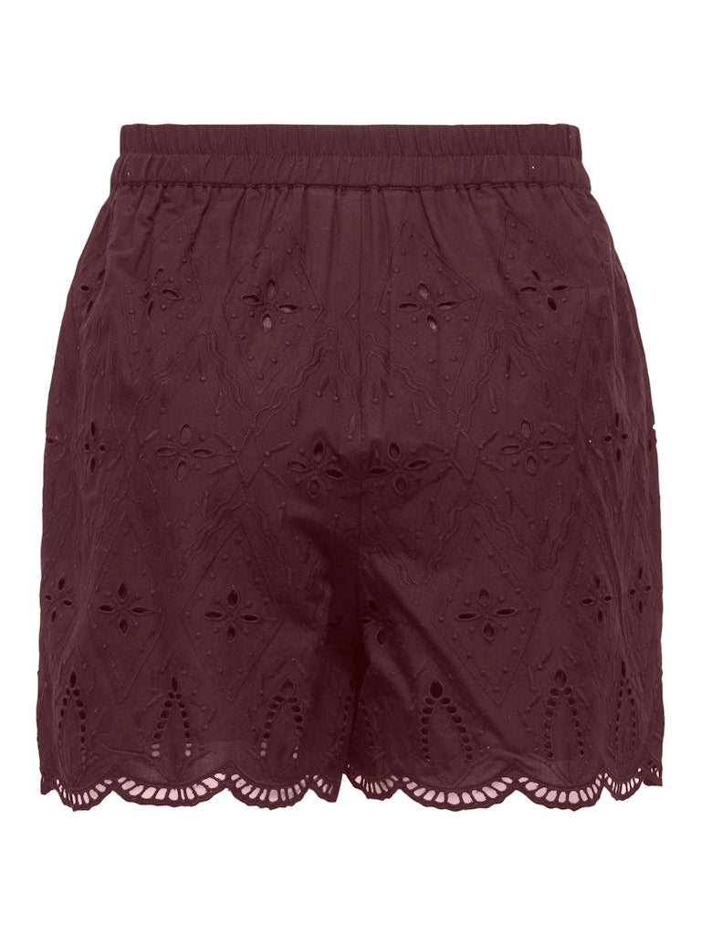Onlfrani Emb Pull Up Shorts Wvn - Bordeaux
