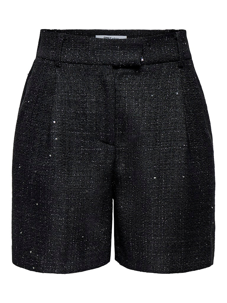 Onlinda Life Hw Sequin Boucle Shorts Tlr - Zwart