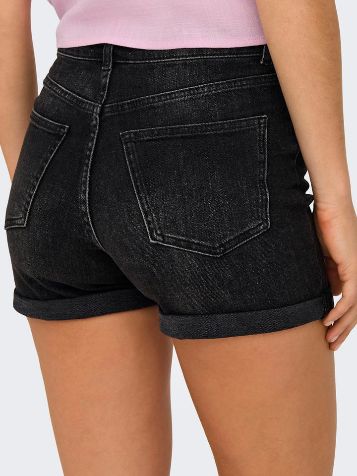 Onljosephine Stretch Shorts Dnm Azg Noos - Zwart