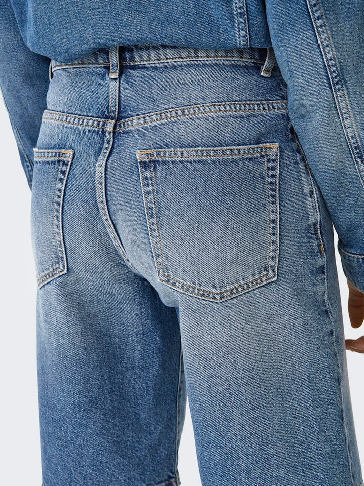 Onlmate Reg Baggy Long Shorts Dnm Noos - Blue Denim