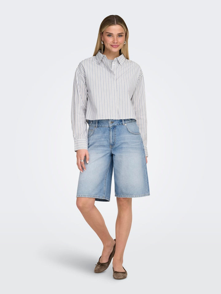 Onlloran Bermuda Shorts Wide Dnm Pim - Blue Denim