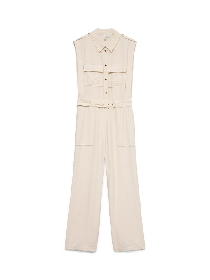 Vmkamaya S/l Jumpsuit Wvn Btq - Beige