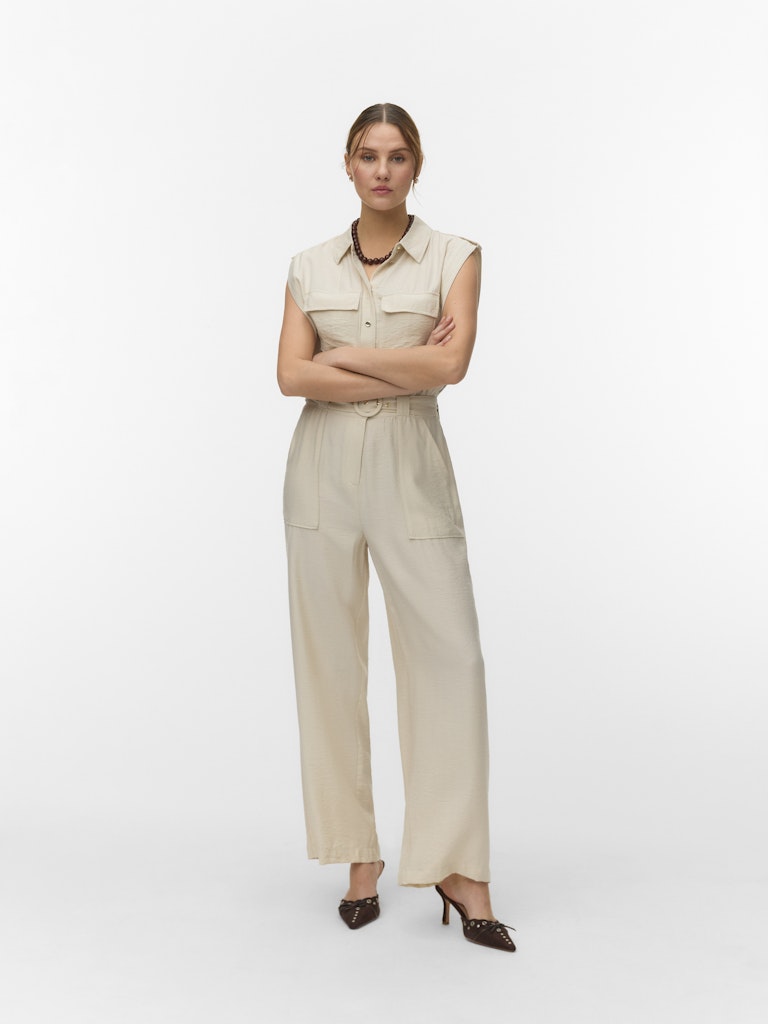 Vmkamaya S/l Jumpsuit Wvn Btq - Beige