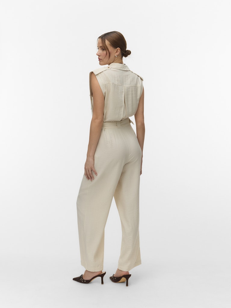 Vmkamaya S/l Jumpsuit Wvn Btq - Beige