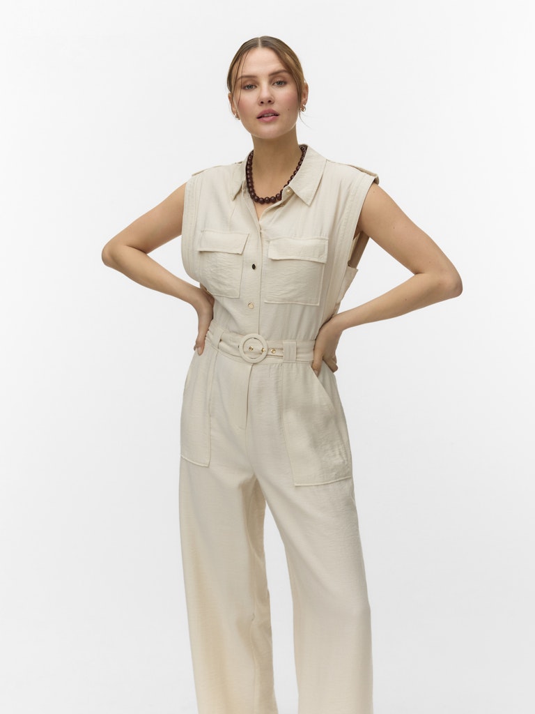 Vmkamaya S/l Jumpsuit Wvn Btq - Beige