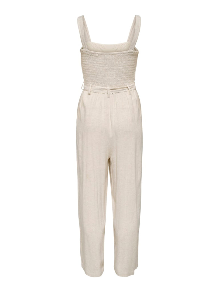 Onlsiesta Linen Bl Belt Jumpsuit Pnt - Beige