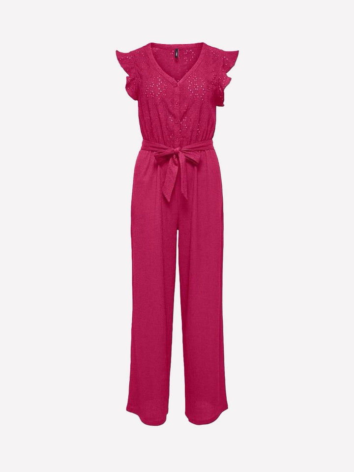 Onlelisa S/l V-neck Jumpsuit Jrs - Fuchsia