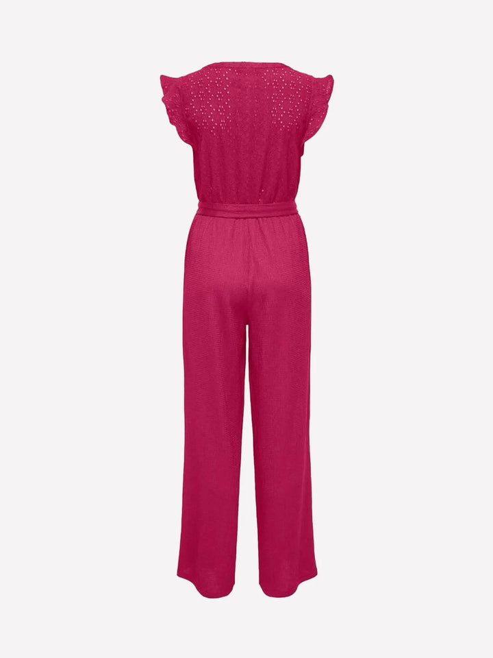 Onlelisa S/l V-neck Jumpsuit Jrs - Fuchsia