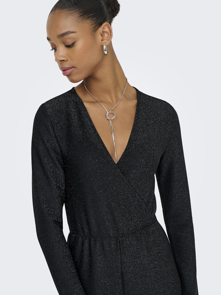 Onlrich L/s Glitter Jumpsuit Jrs - Zwart