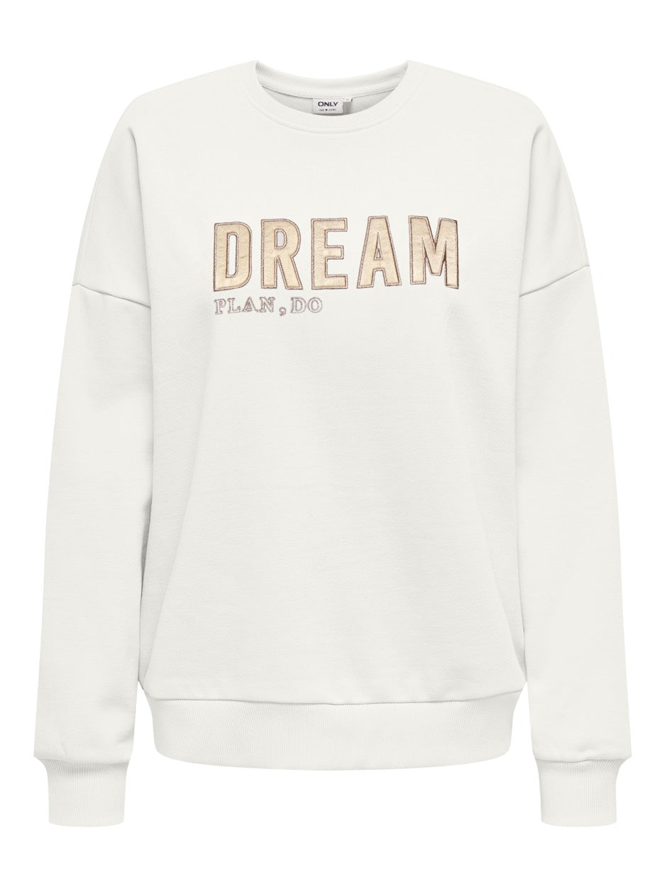 Onllilla L/s Satin O-neck Cs Swt - Off-white