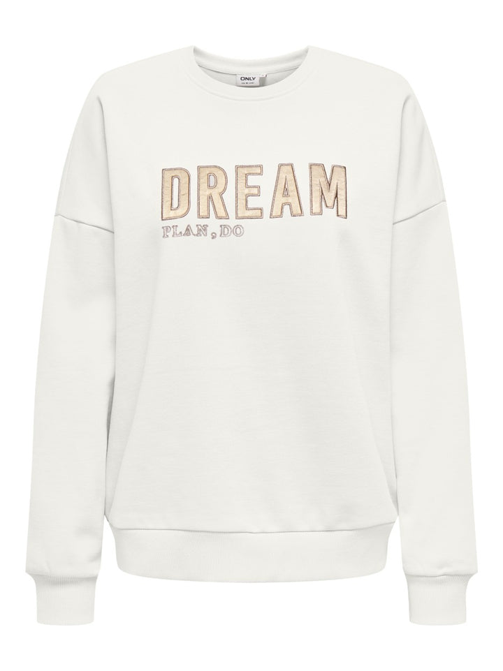 Onllilla L/s Satin O-neck Cs Swt - Off-white