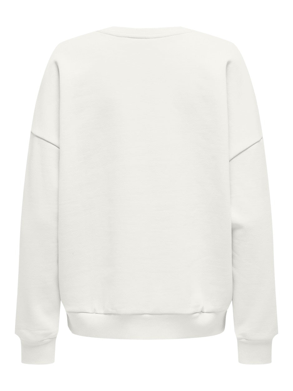 Onllilla L/s Satin O-neck Cs Swt - Off-white