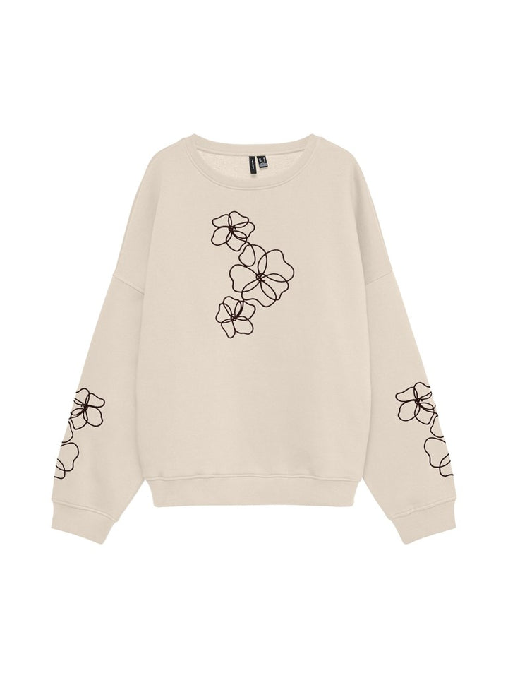 Vmbriana Ivalo Ls Sweat Top Jrs - Ecru