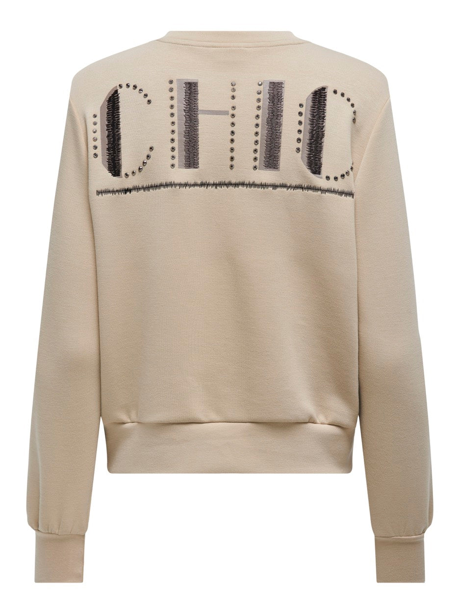 Onlmayra L/s Shine O-neck Swt - Beige