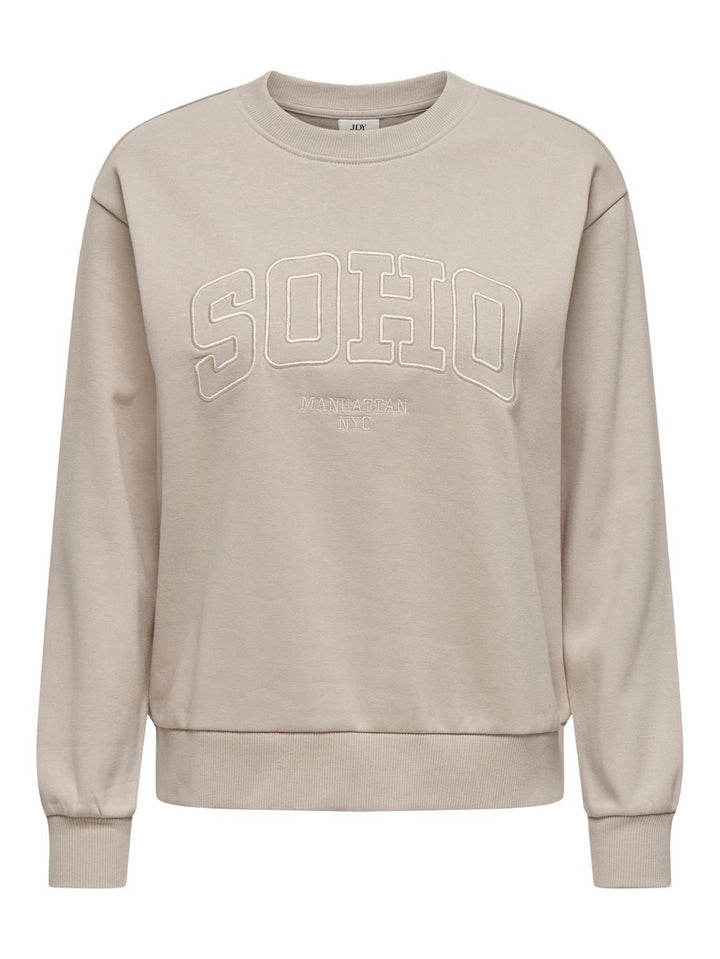 Jdyparis L/s Emb Sweat Jrs - Beige