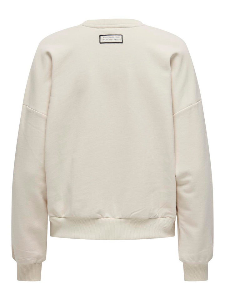 Onltoddy L/s Terry Print O-neck Swt - Beige