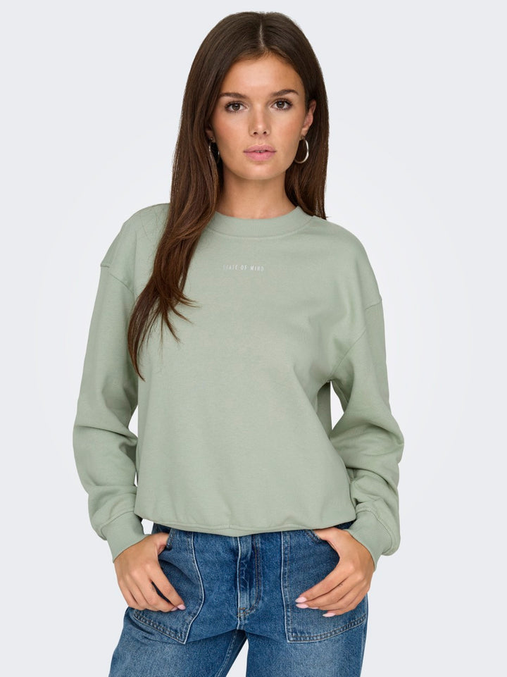 Onltanja L/s Foil O-neck Box Swt - Mint