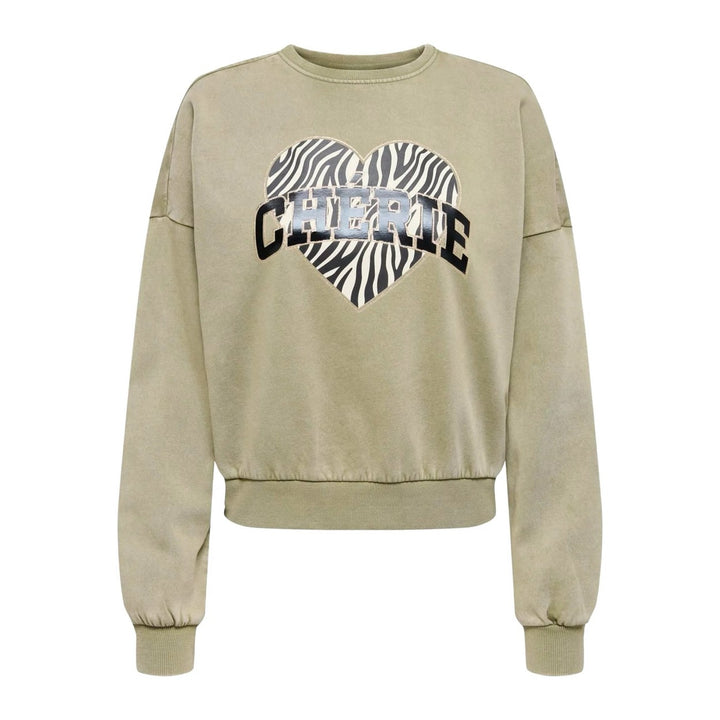 Onllauren Life L/s Animal O-neck Cc Swt - Olijf