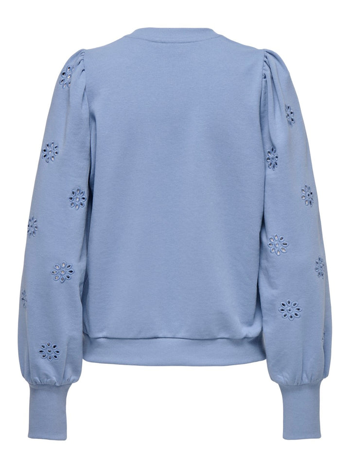 Onlfemme L/s Puff Embroidery Ub Swt - Rafblauw