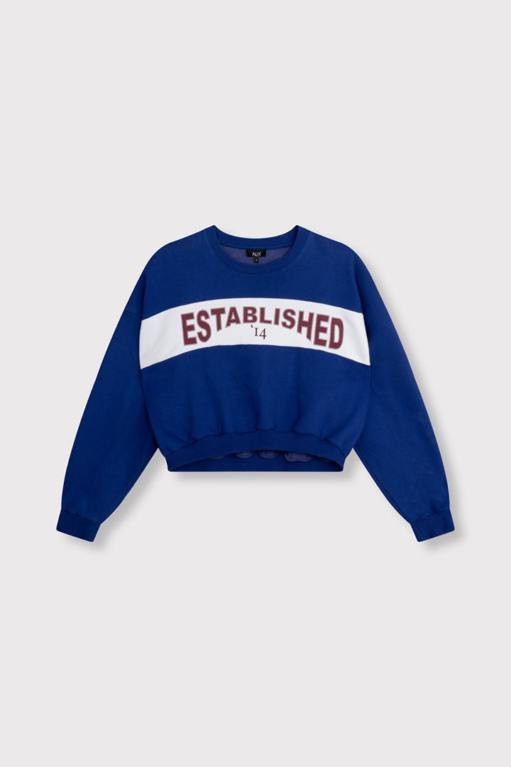 Logo Tape Sweater - Kobalt