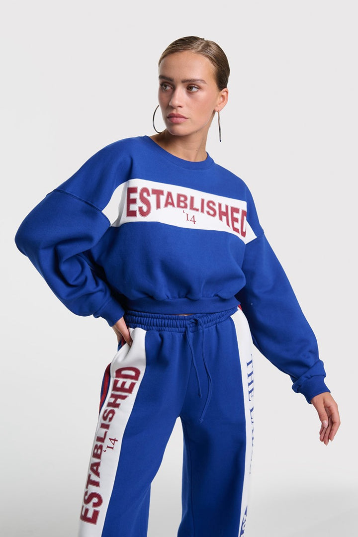 Logo Tape Sweater - Kobalt