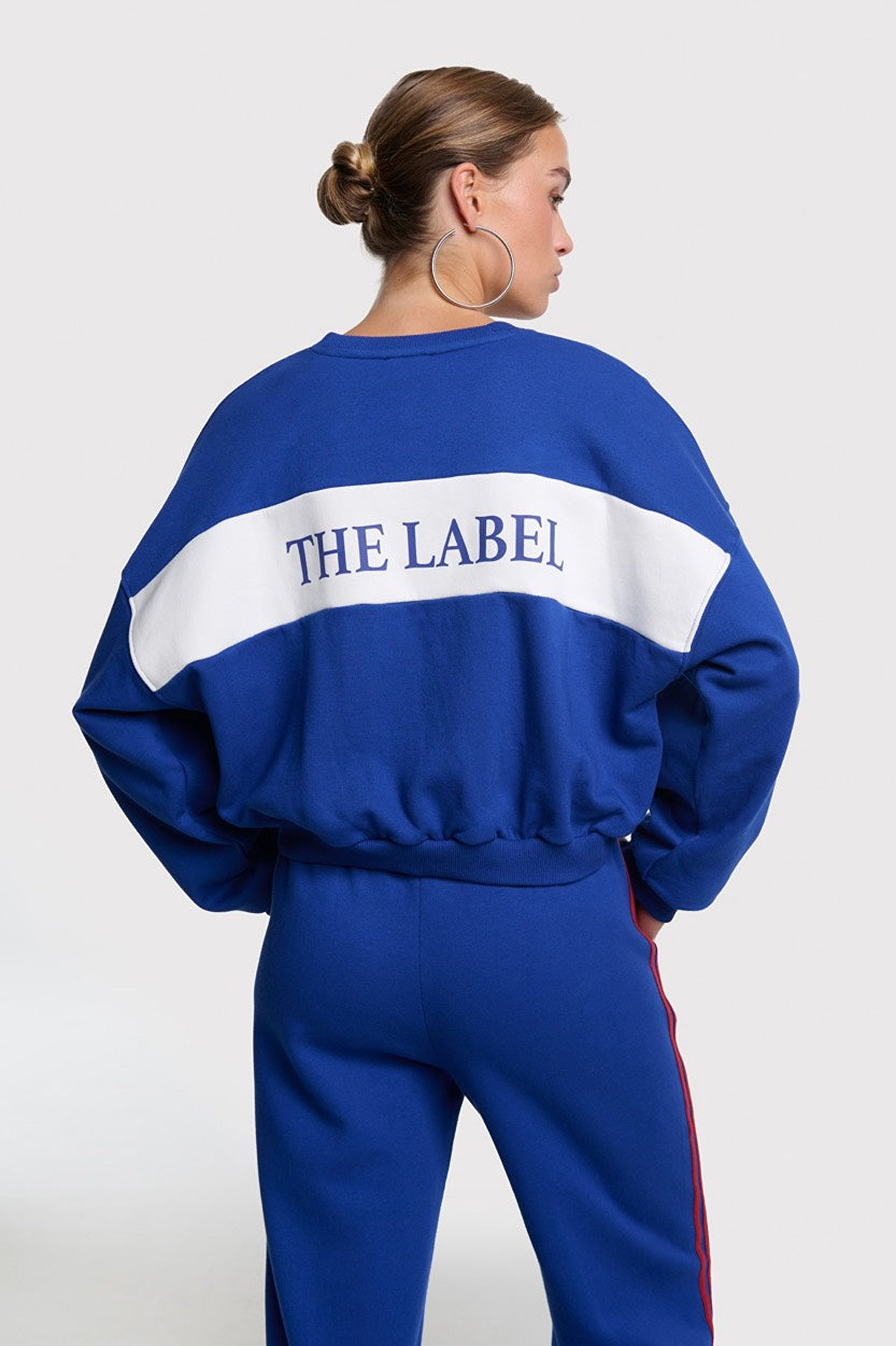Logo Tape Sweater - Kobalt