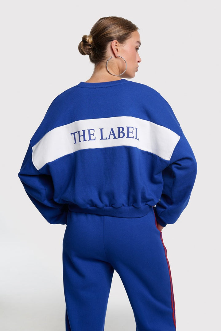 Logo Tape Sweater - Kobalt