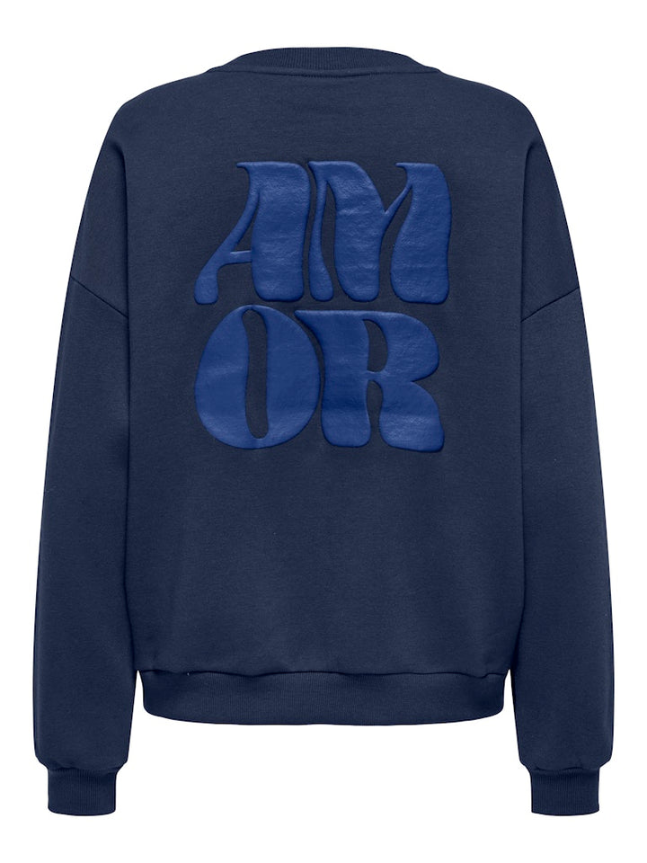 Onlmarey L/s O-neck Print Box Cs Swt - Navy