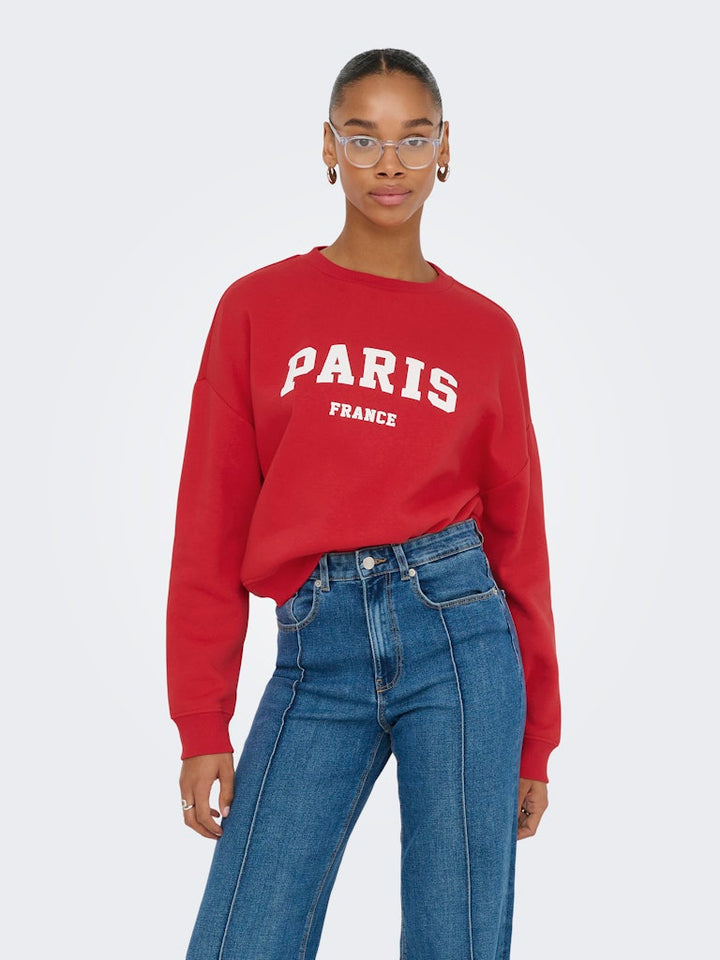 Onlsweat Life L/s Crew O.size State Noos - Rood