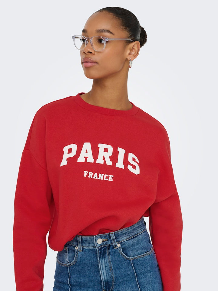 Onlsweat Life L/s Crew O.size State Noos - Rood