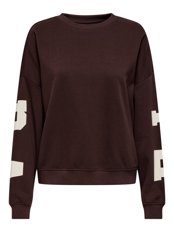 Onlsweat L/s Back/sleeve Print Swt Noos - Bordeaux