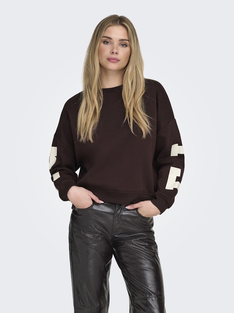 Onlsweat L/s Back/sleeve Print Swt Noos - Bordeaux