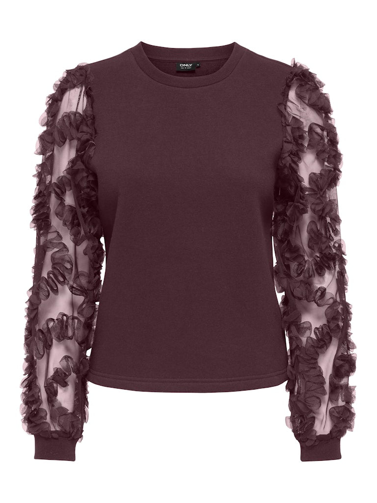 Onllavin L/s O-neck Mix Cs Swt - Bordeaux