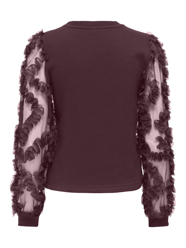 Onllavin L/s O-neck Mix Cs Swt - Bordeaux