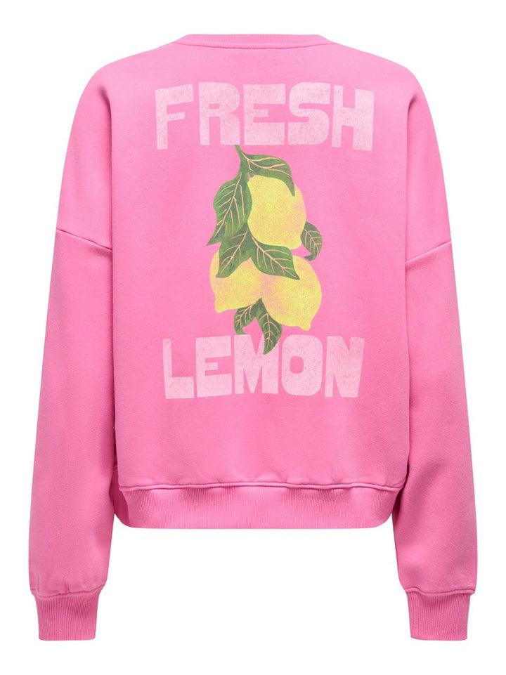 Onlliny L/s O-neck Print Cs Swt - Roze