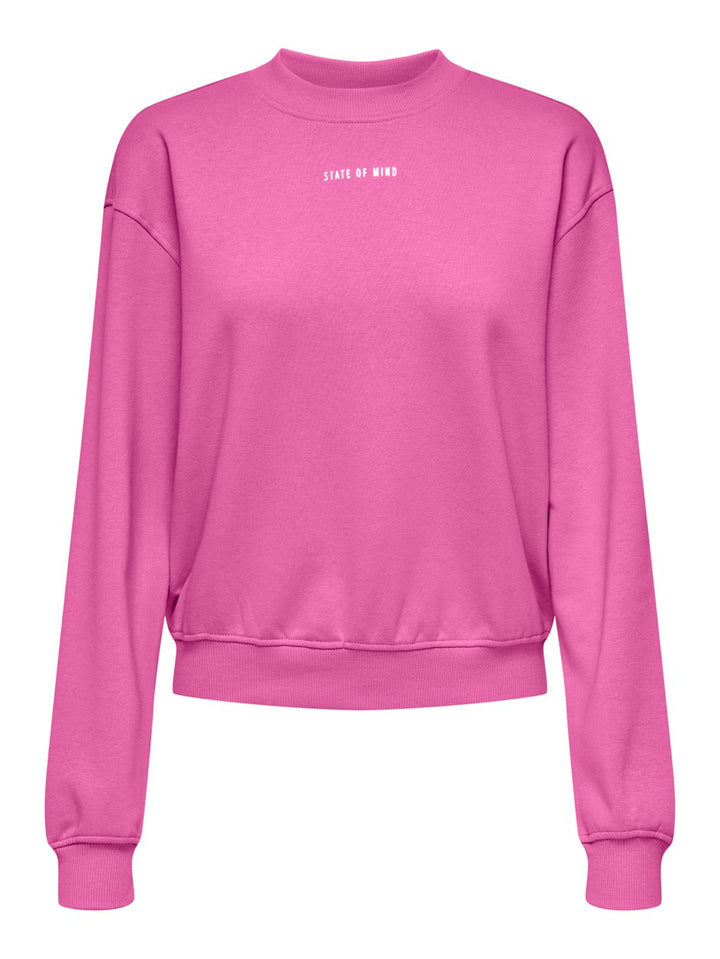 Onltanja L/s Foil O-neck Box Swt - Roze