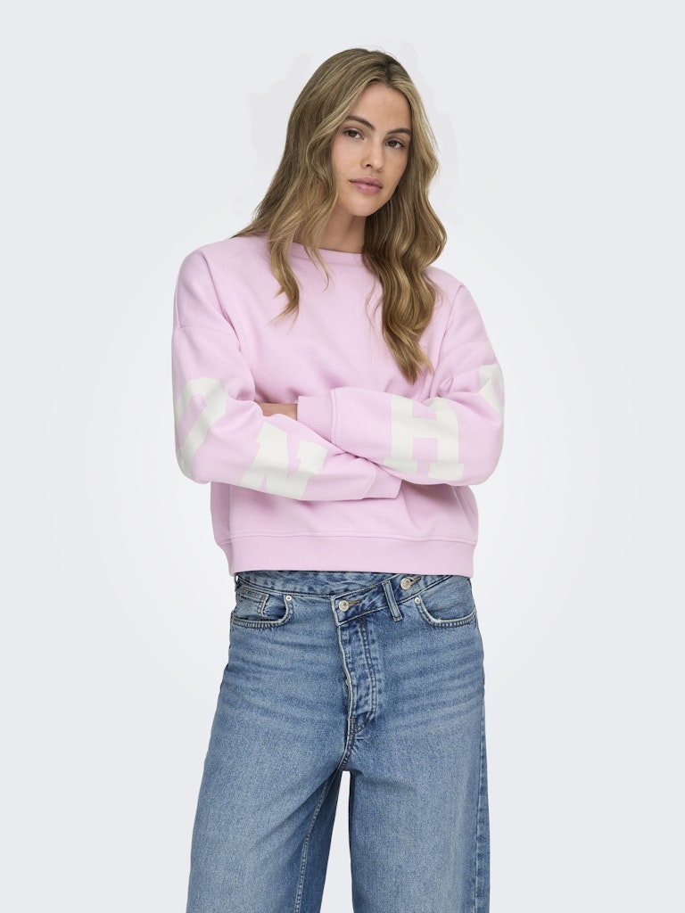 Onlsweat Ls Back/sleeve Print - Licht Roze