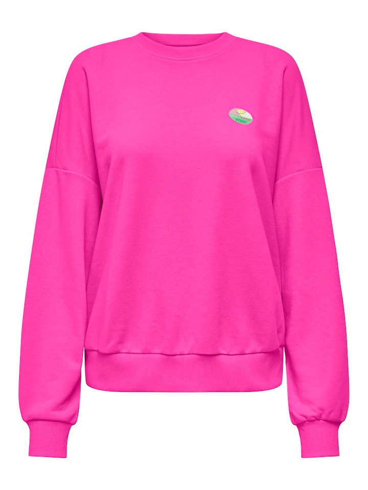 Onlminna O Neck L/s Cs Pr Swt - Neon Roze