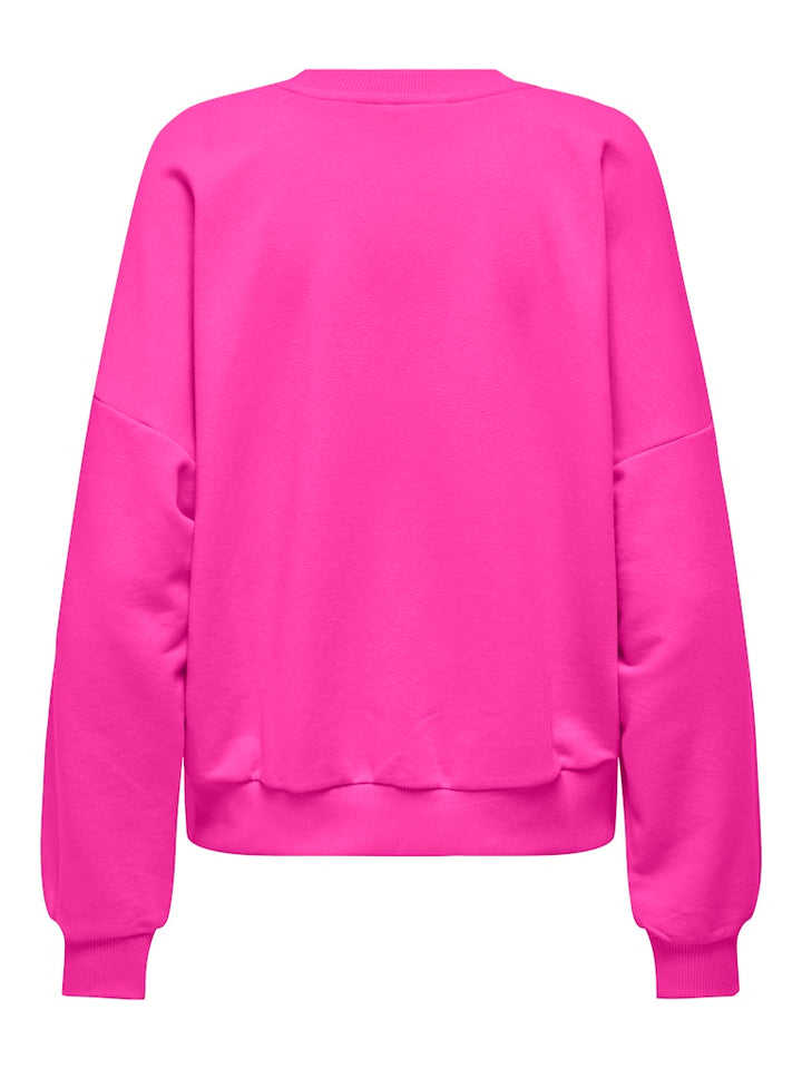 Onlminna O Neck L/s Cs Pr Swt - Neon Roze