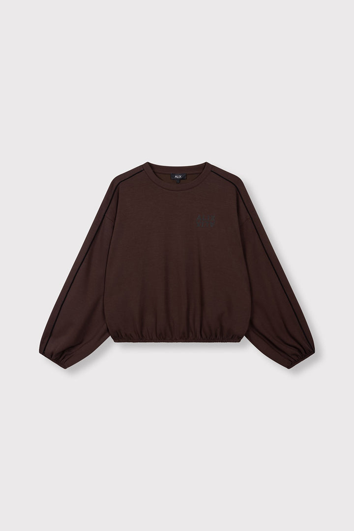 Knitted Piping Sweater - Bruin