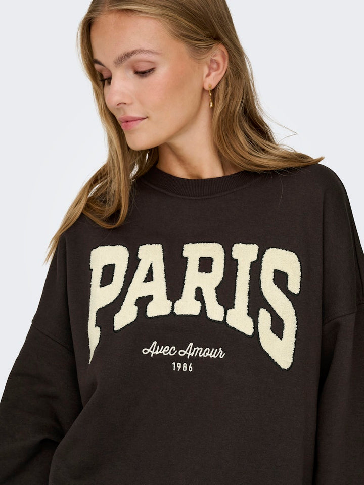 Jdymesa Life L/s O-nk Emb Sweat Jrs Noos - Bruin