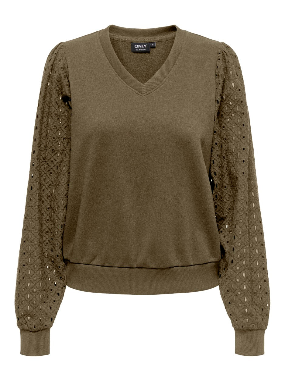 Onldonna L/s V-neck Swt - Bruin