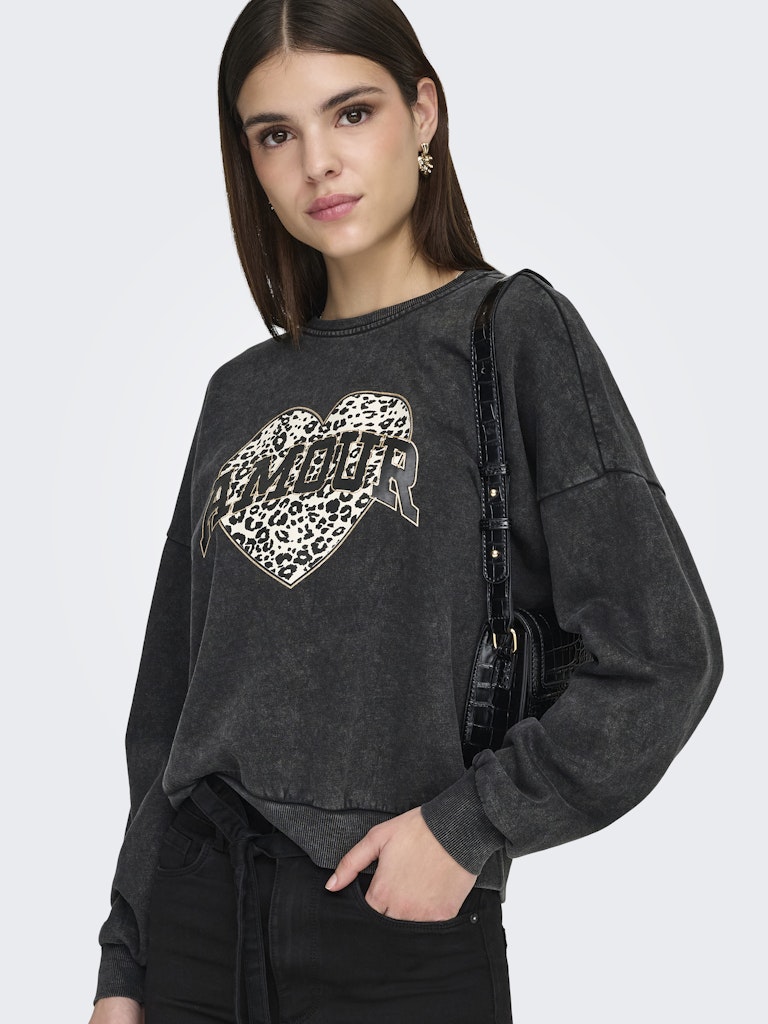Onllauren Life L/s Animal O-neck Cc Swt - Zwart