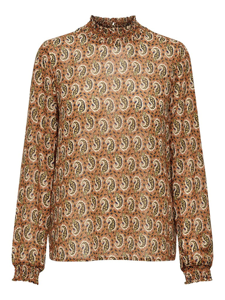 Onlkiara L/s Chiffon Highneck Top W. . 1946. - Diversen