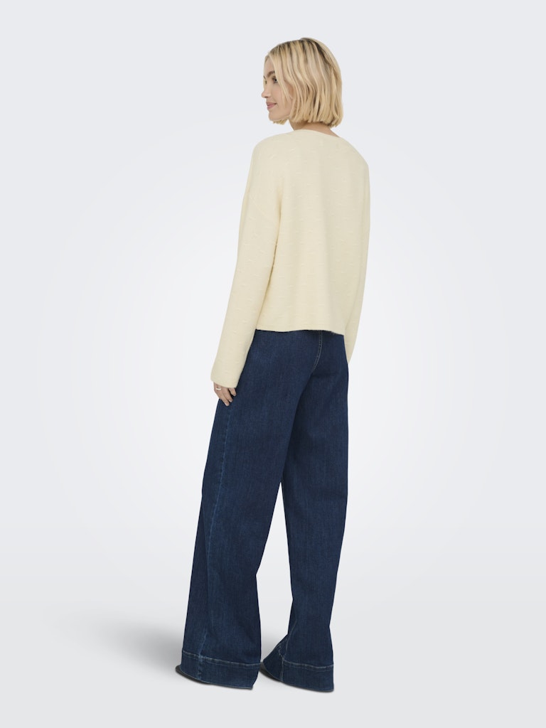Onlkatia Ls Structure O-neck Cc Knt - Off-white