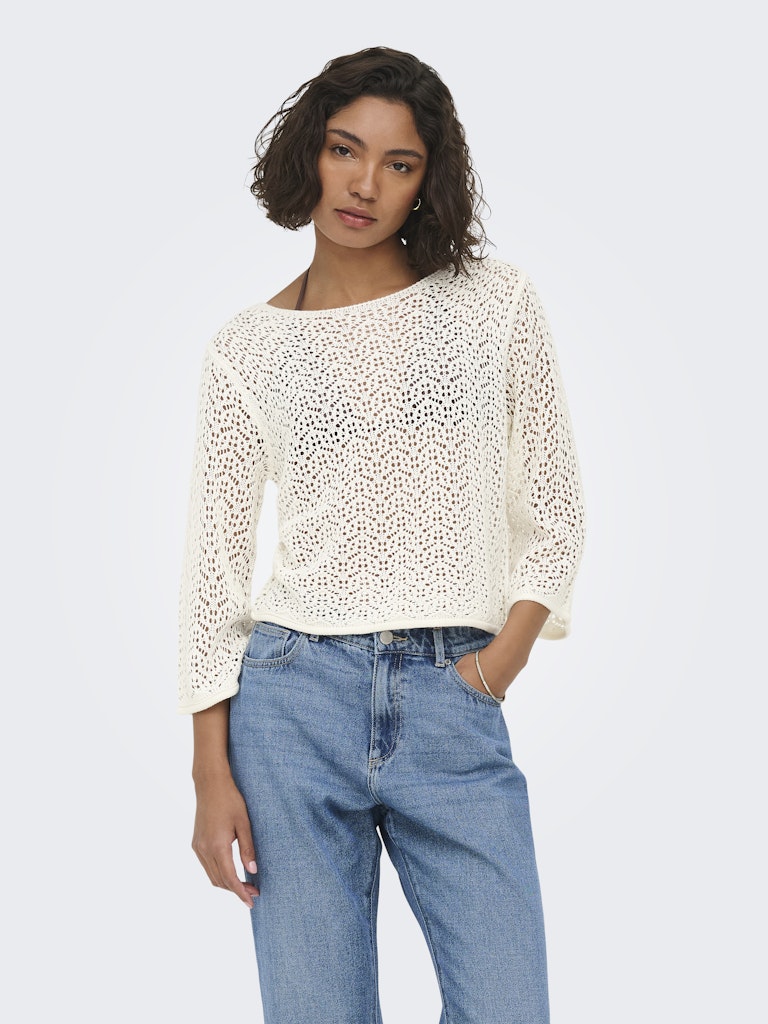 Kdymika 3/4 Boat Neck Pullover - Off-white