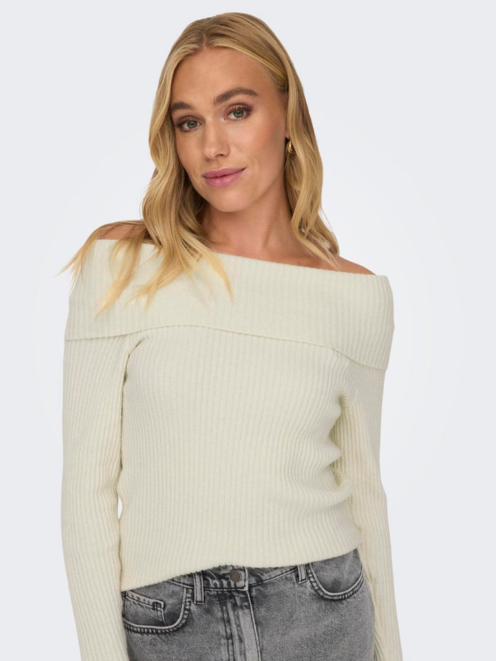 Onlkatia Ls Off Shoulder Knt Nca - Off-white