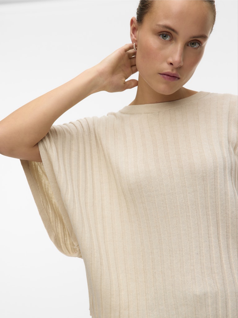 Vmbarbados Ss V-back Pullover Ga Se - Zand