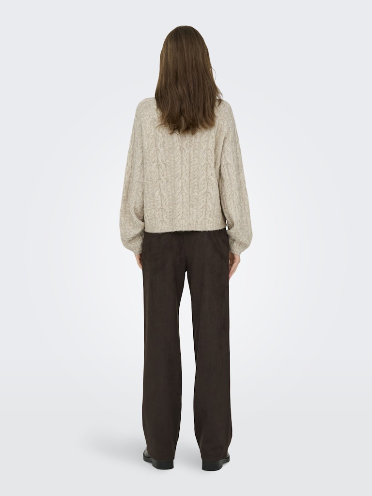 Jdysilja L/s Hn Cable Pullover Knt - Beige