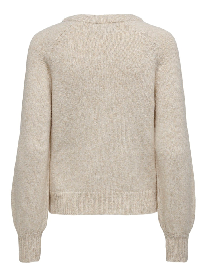 Onlemma Life Ls Button Oneck Knt Noos - Beige
